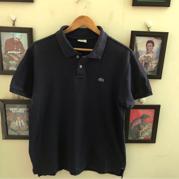 Lacoste Navy blue Polo (M-L) (strain) - Picture 8 of 10